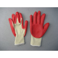 10g Polyester Liner Rough Finish Red Latex Handschuh-5215